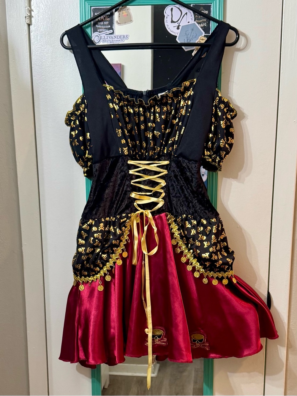 Women’s Gold & Red Pirate Dress Costume